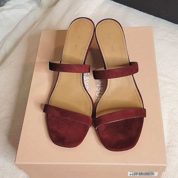 NIB. MANSUR GAVRIEL Fino sandal in burgundy suede - Picture 7 of 14